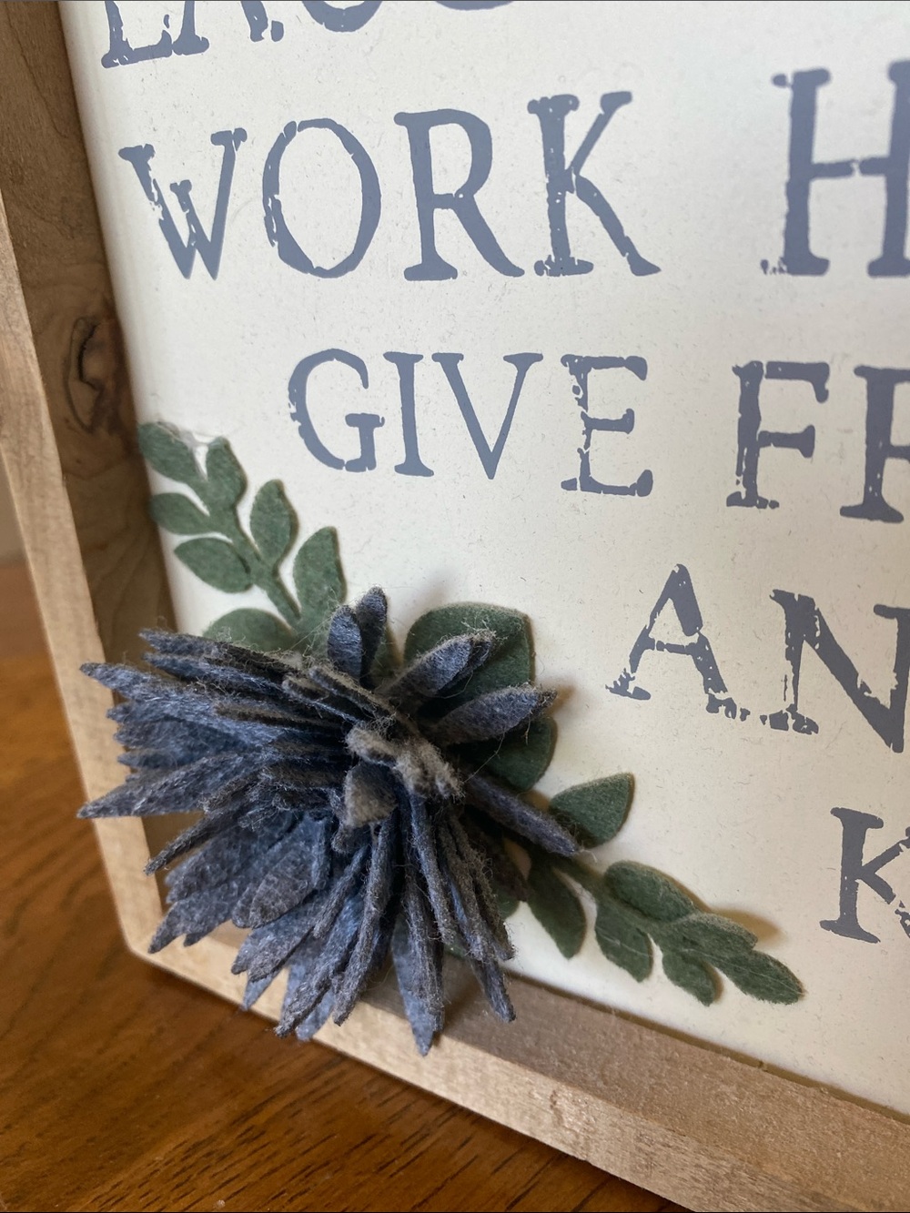 Think Deeply Inspirational Wall Sign - Neutral & Blue Floral - Picture 2 of 5